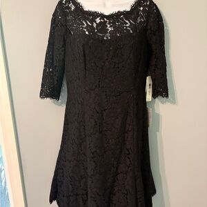Eliza J Elegant Black Lace Dress